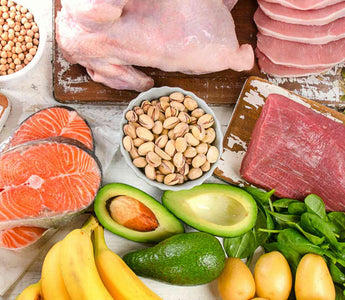 Fleisch, Fisch, Obst und Gemüse reich an Vitamin B6
