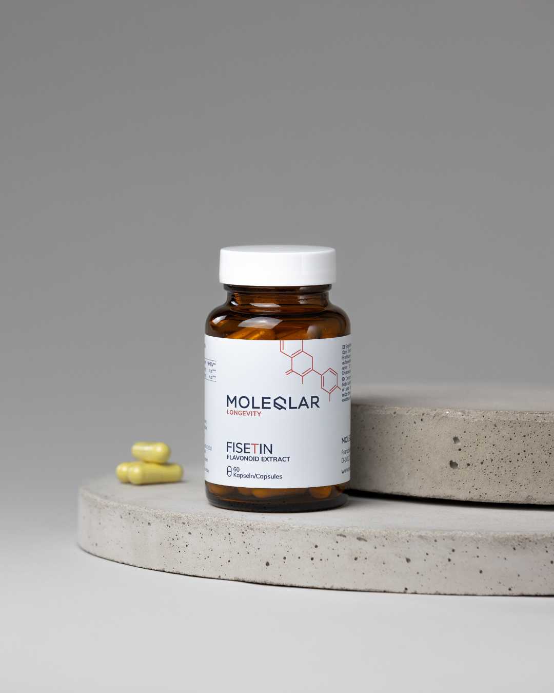 Fisetin Kapseln aus Erdbeerextrakt 200 mg pro Portion MOLEQLAR